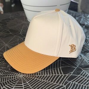 White and Gold blank branded bills SnapBack